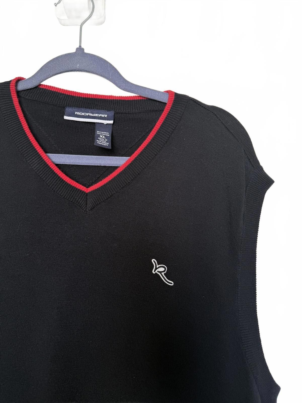 Designer Vintage Y2K RocaWear Sweater Vest Oversize Baggy Fit Size US XL / EU 56 / 4 - 1 Thumbnail