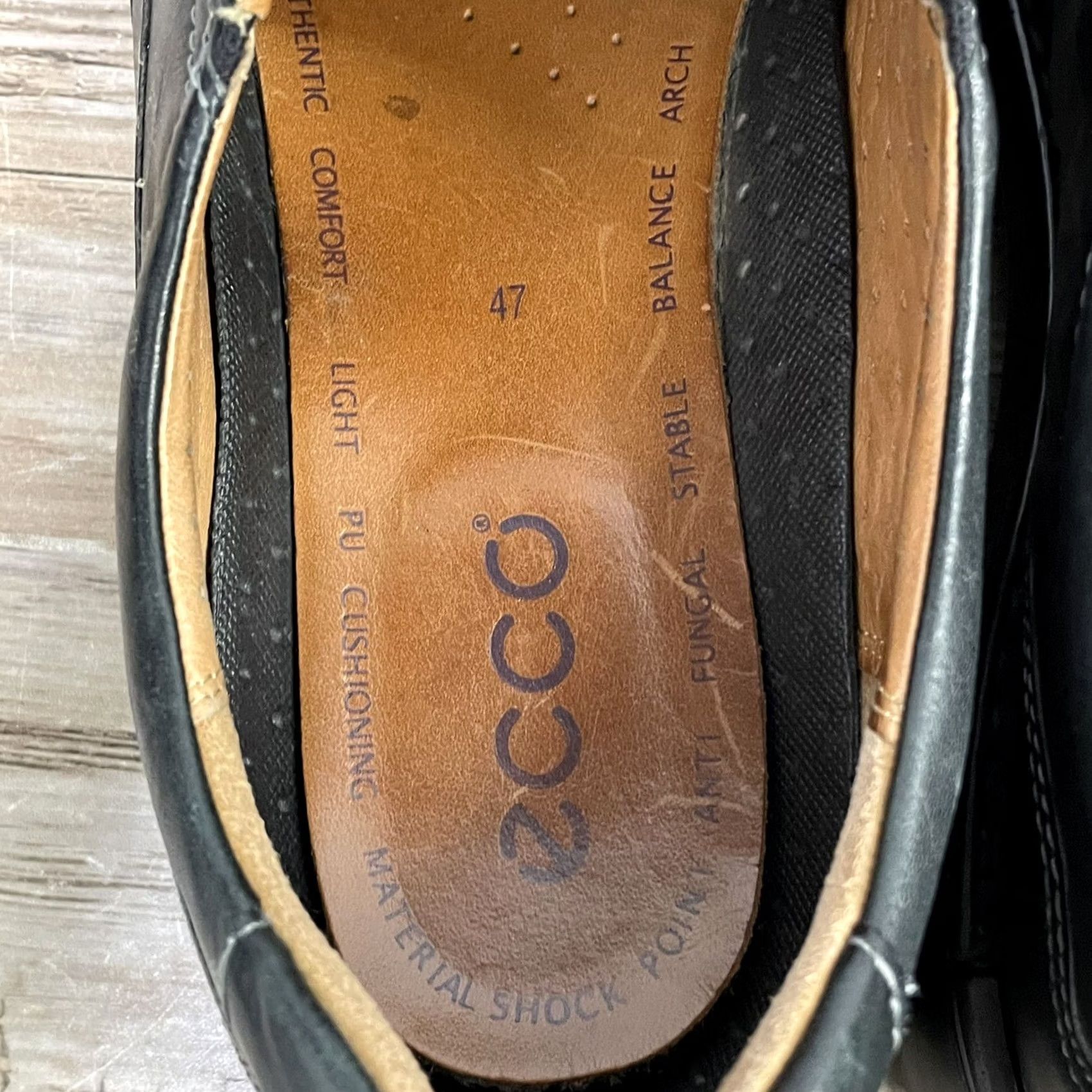 Ecco Ecco Dress Oxford Slip On Leather Mens Size 47 Black Slip-On Loafers Size US 13 / EU 46 - 4 Thumbnail