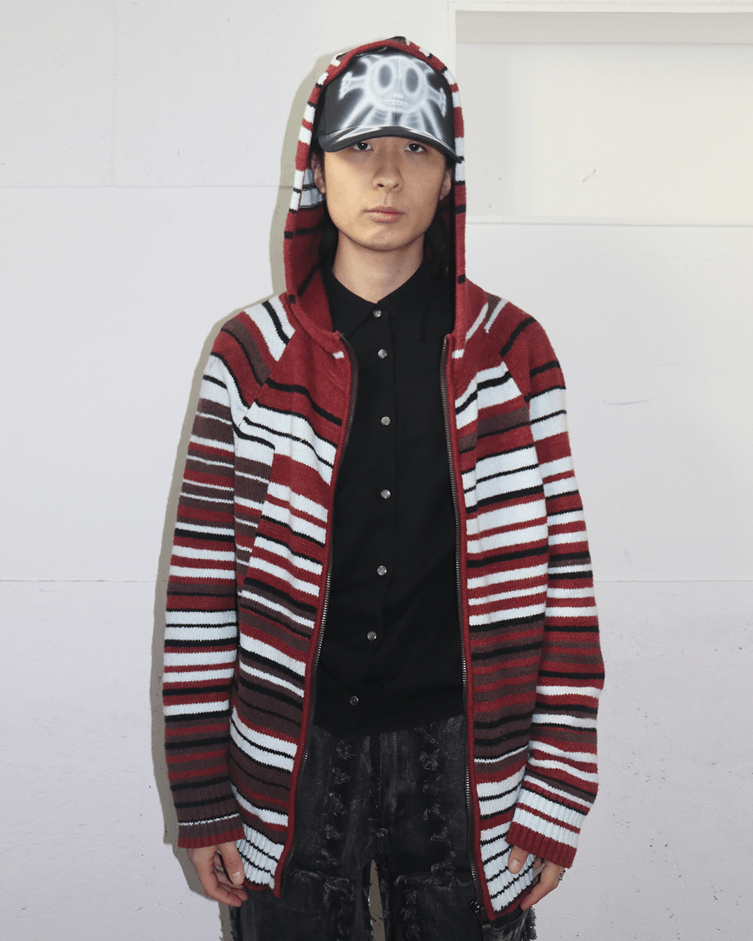 Acne Studios Acne Studios Stripe Knit Hood Zip-Up Size US M / EU 48-50 / 2 - 3 Thumbnail