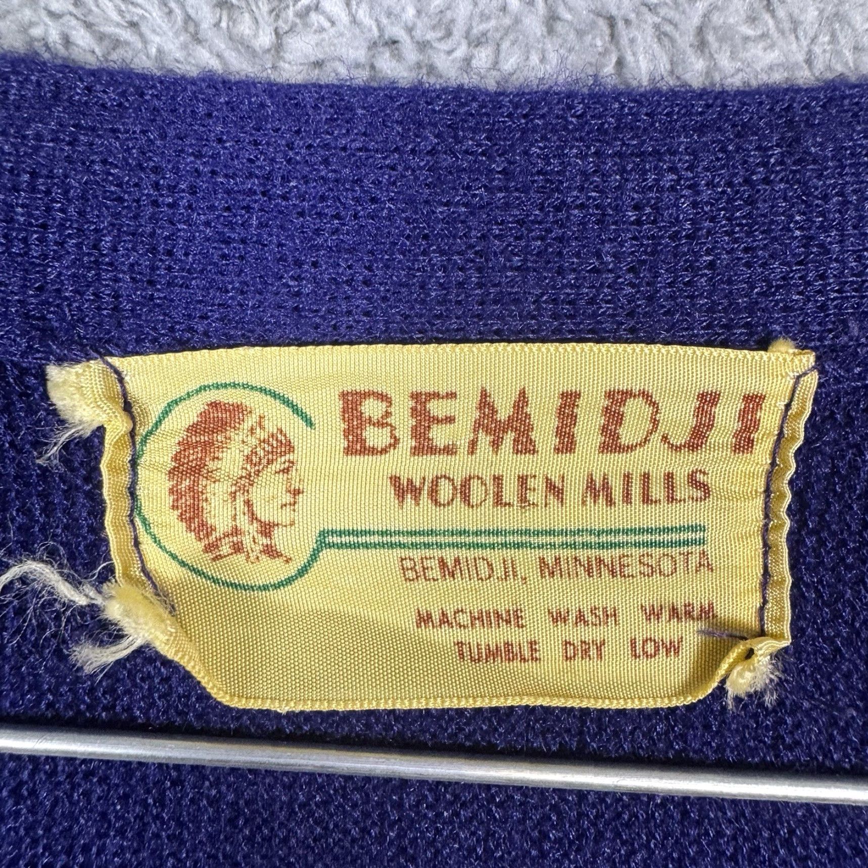 Vintage VINTAGE Bemidji Woolen Mills Men 44R (M) Pure Wool Cardigan Sweater Knit Grandpa Cardigan Wool Blue Mens 44R Winter Fall Spring 1960s USA Size US L / EU 52-54 / 3 - 5 Thumbnail