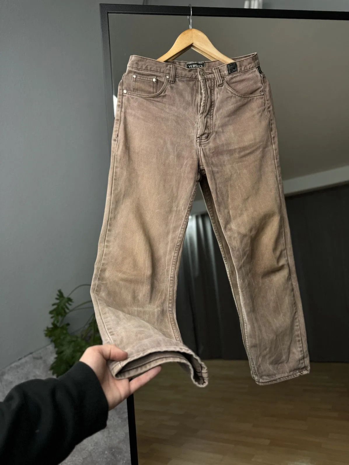 Versace × Vintage Vintage Versace Jeans Skinny Fit Denim Big Logo Black Siz 31 Size US 31 - 2 Thumbnail