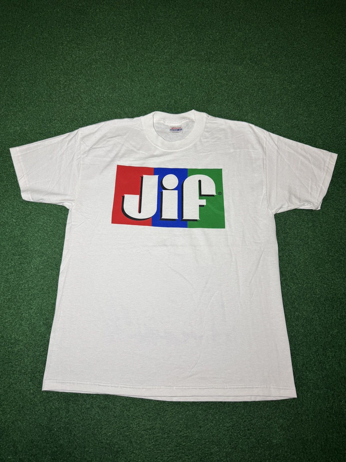 Vintage Jif Logo Vintage 90s Peanut Butter White XL Food T Shirt Size US L / EU 52-54 / 3 - 1 Thumbnail