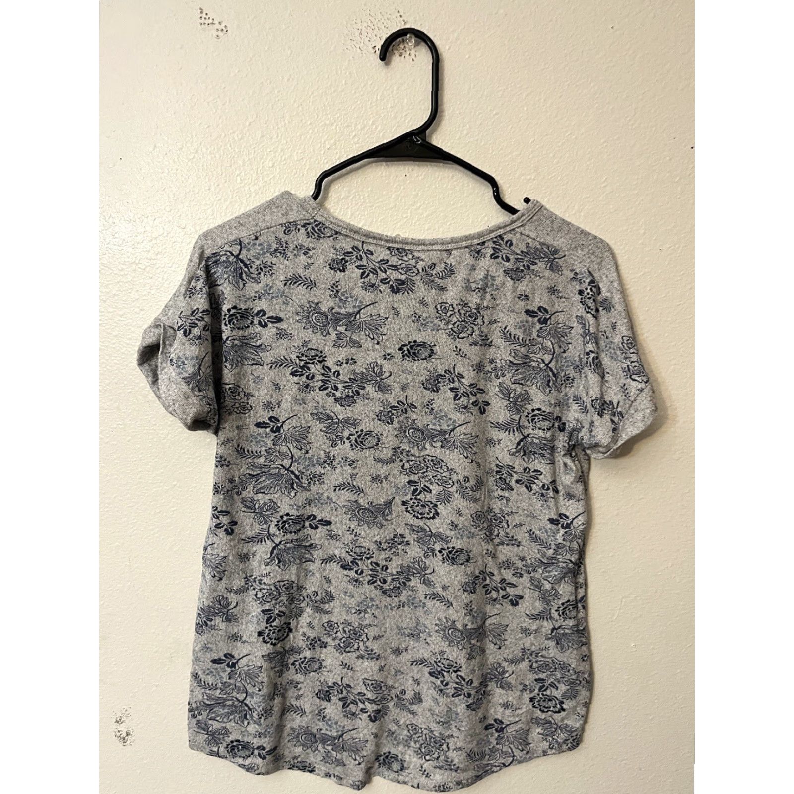 Lucky Brand VINTAGE Lucky Brand Sleep Shirt Women Short Sleeve Gray Floral Cotton Modal S/L Lounge Size S / US 4 / IT 40 - 3 Thumbnail