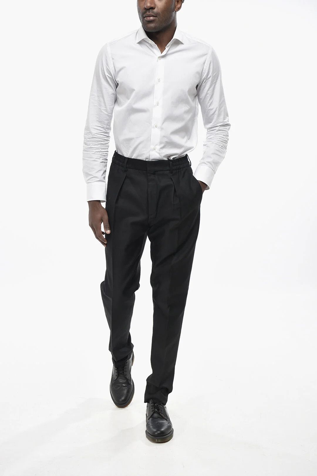 Fendi og1mm0426 Single-Pleat Pant in Black Size US 34 / EU 50 - 4 Thumbnail