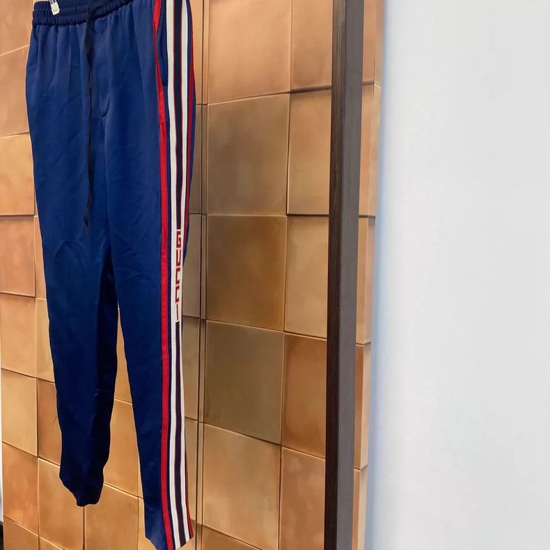 Gucci Gucci Blue striped string logo trousers 2504-Nextarrow Size US 32 / EU 48 - 3 Thumbnail