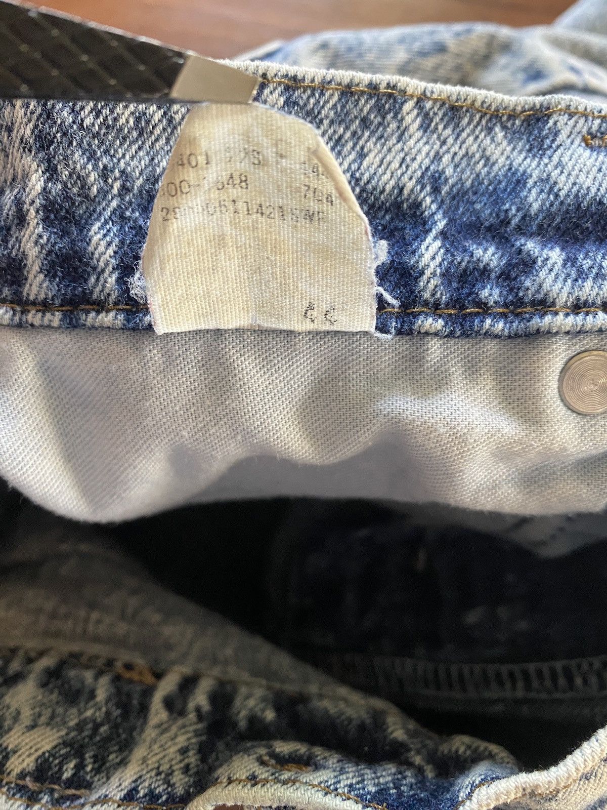 Lee Vintage 80’s Lee Blue & White Acid Wash Denim Jeans 28x28 Size 28" / US 6 / IT 42 - 23 Thumbnail