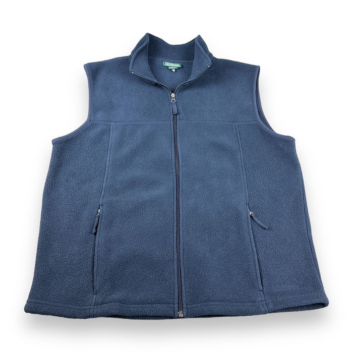 L.L. Bean LL Bean Fleece Zip Up Vest Navy Blue Outdoors Hiking | Grailed