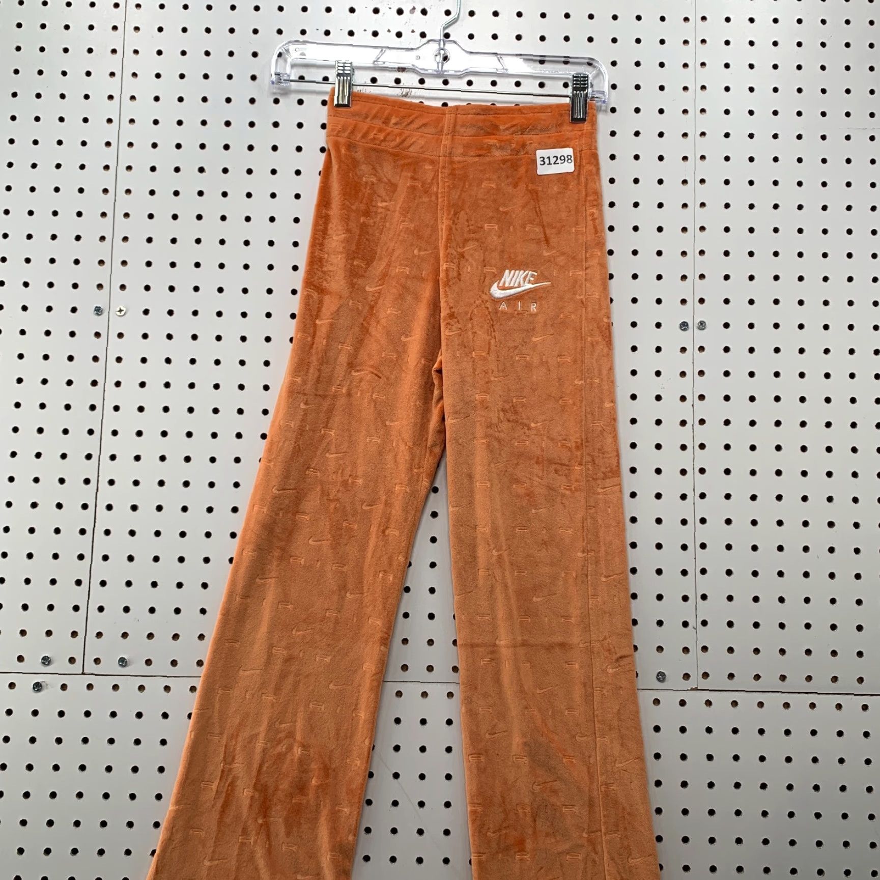 Nike Nike Sweatpants Womens XS AOP Swoosh Orange Velvet 23x30 Flared Size 26" / US 2 / IT 38 - 2 Thumbnail
