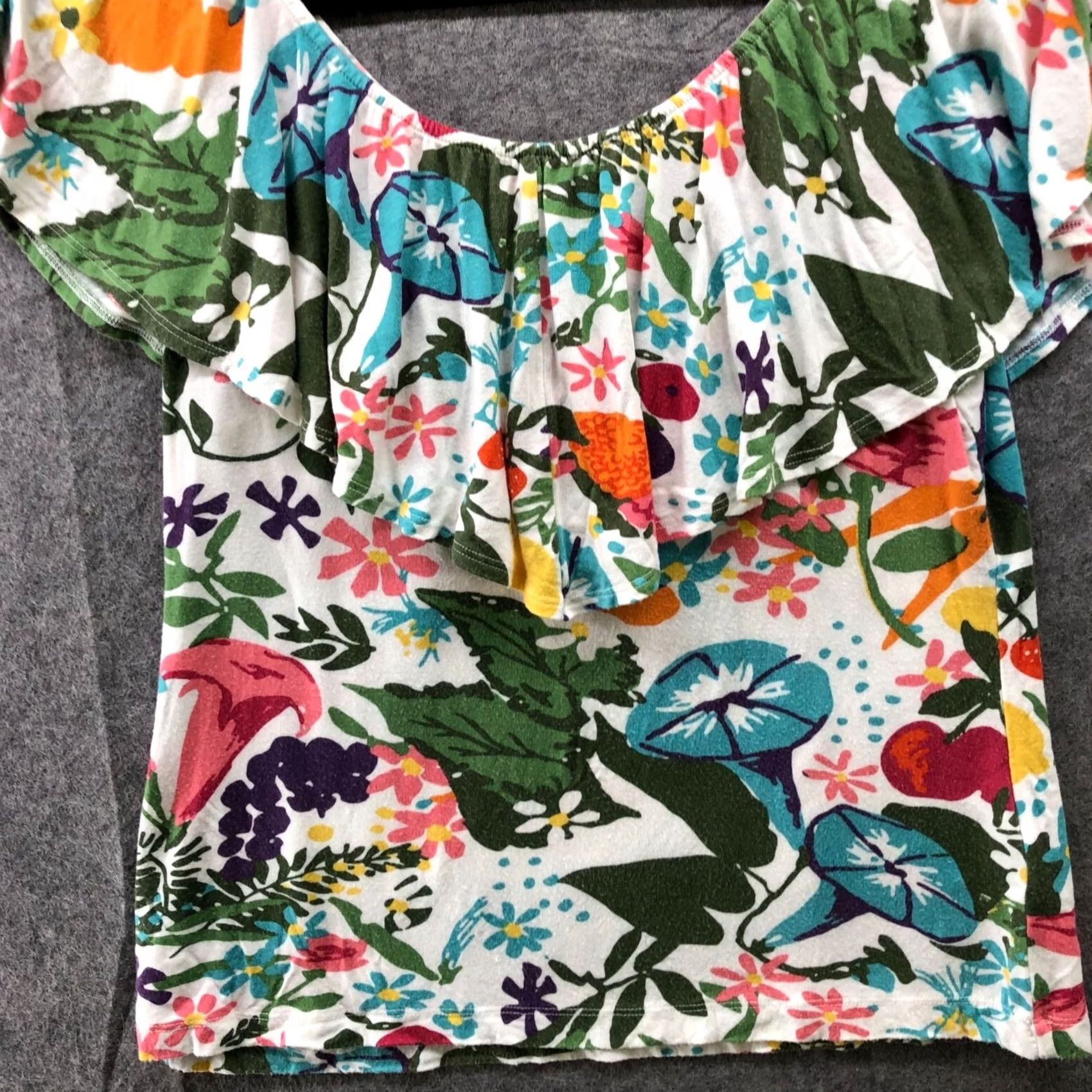 Anthropologie Anthropologie Postmark Off Shoulder Floral Top Womens S Multicolor Floral Jersey Blouse Size S / US 4 / IT 40 - 4 Thumbnail
