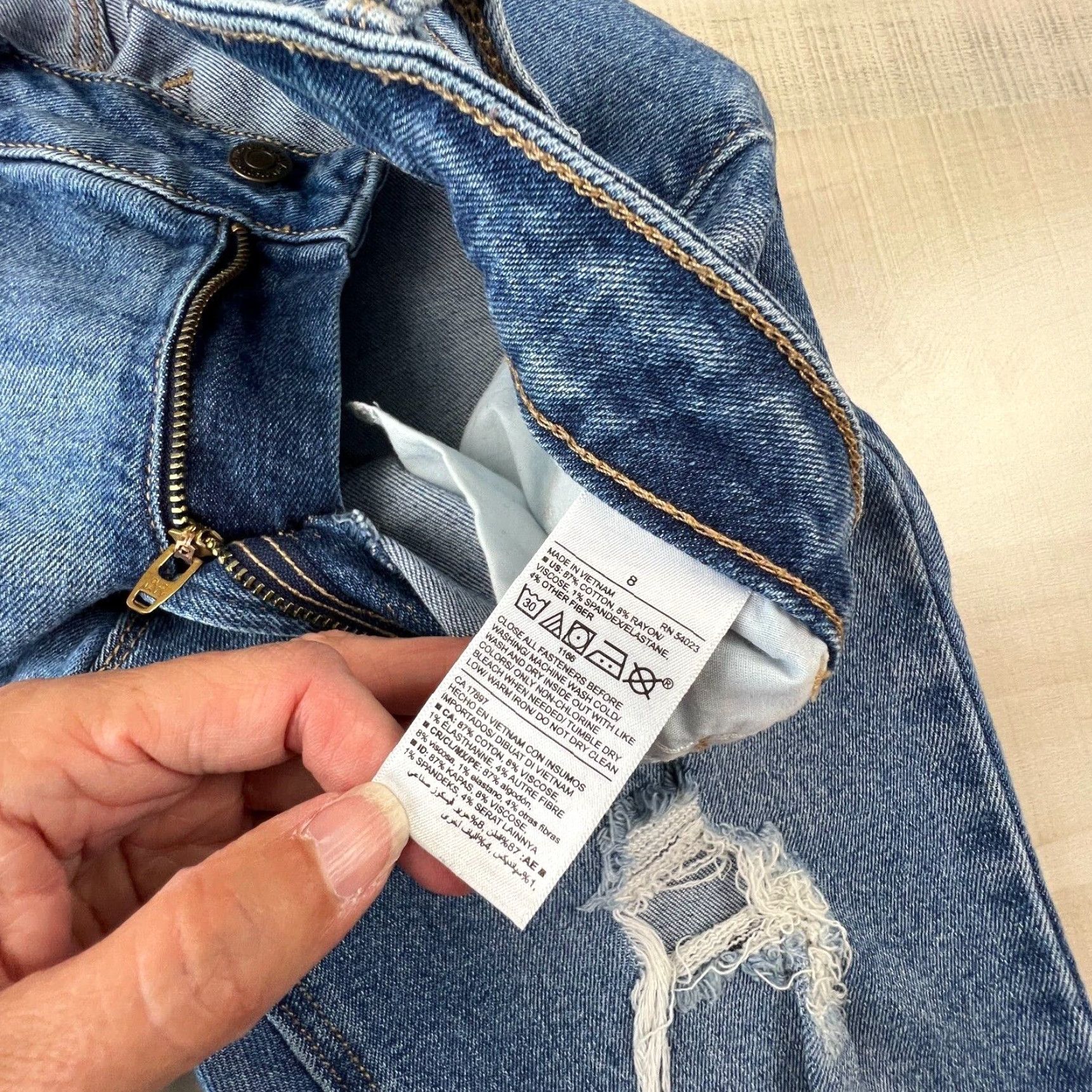 Old Navy Old Navy Jeans Womens 8 Blue Medium Wash Distressed Denim Skinny 5-Pocket Stretch Size 30" / US 8 / IT 44 - 5 Thumbnail