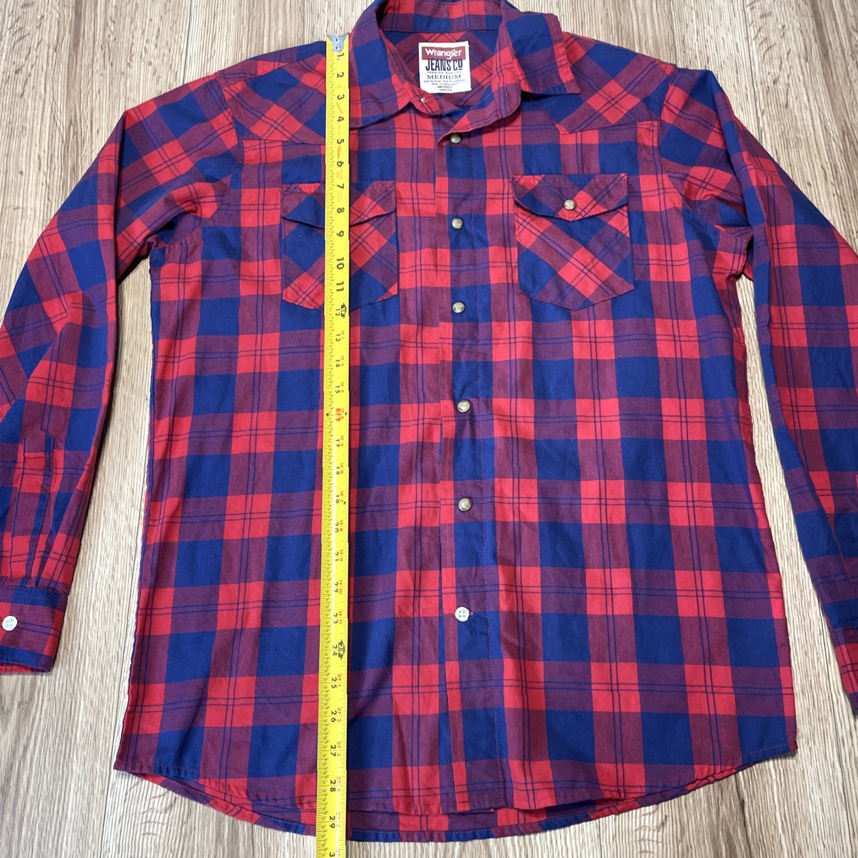 Wrangler VINTAGE Wrangler Red Plaid Button-Up Shirt Mens Medium Long Sleeve Pearl Snap Size US M / EU 48-50 / 2 - 3 Thumbnail