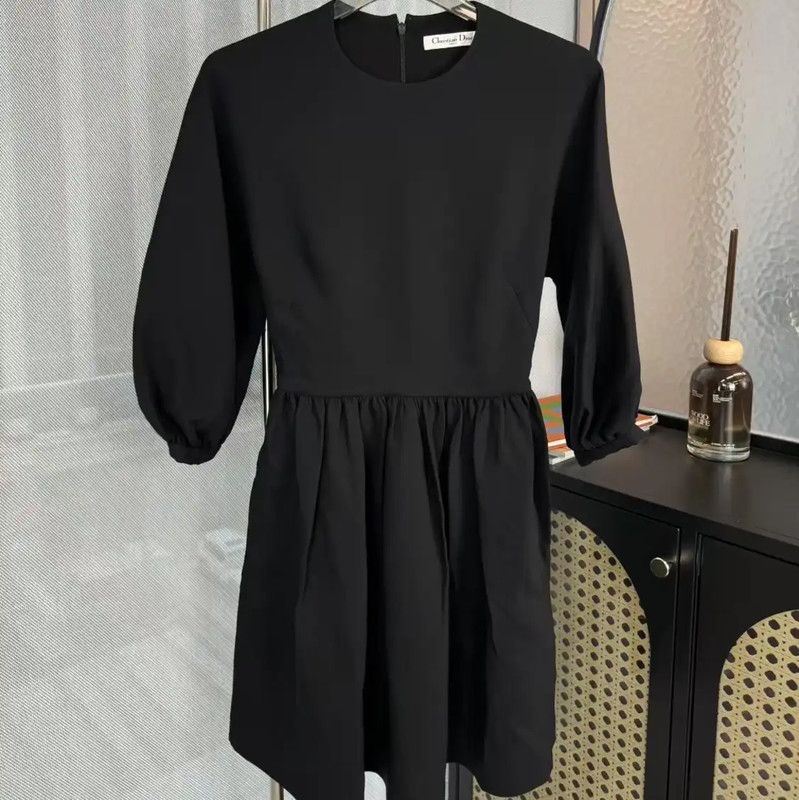Dior Dior Black Wool Women's Dress 0089 Size S / US 4 / IT 40 - 1 Thumbnail