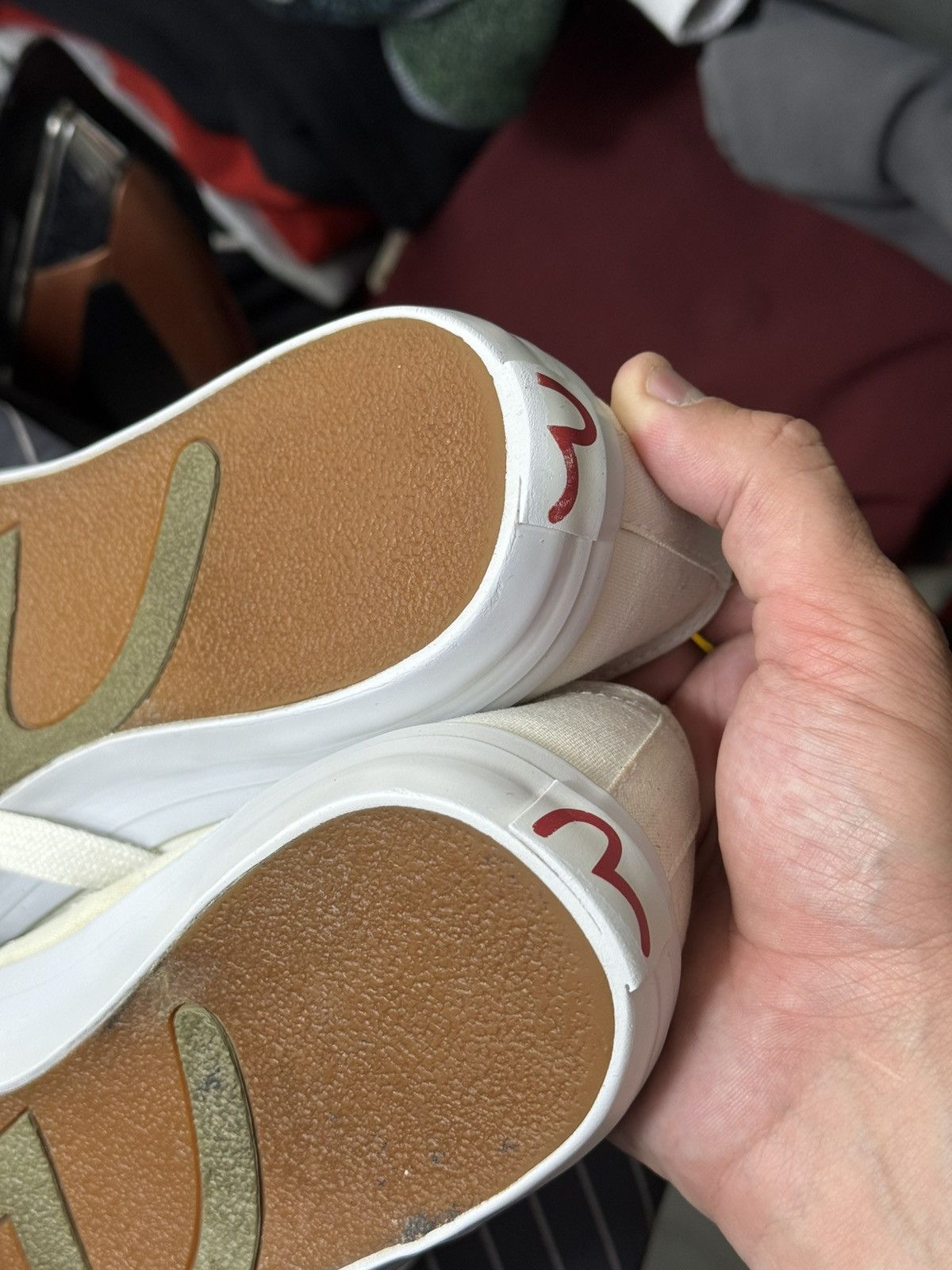 Evisu Evisu Canvas Low Top Sneakers White EU42 Japanese Streetwear Size US 9 / EU 42 - 11 Thumbnail