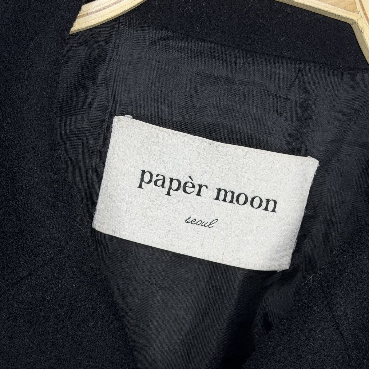 Japanese Brand Paper Moon Made in Korea Oversized Heavy Black Wool Coat Size US M / EU 48-50 / 2 - 6 Thumbnail