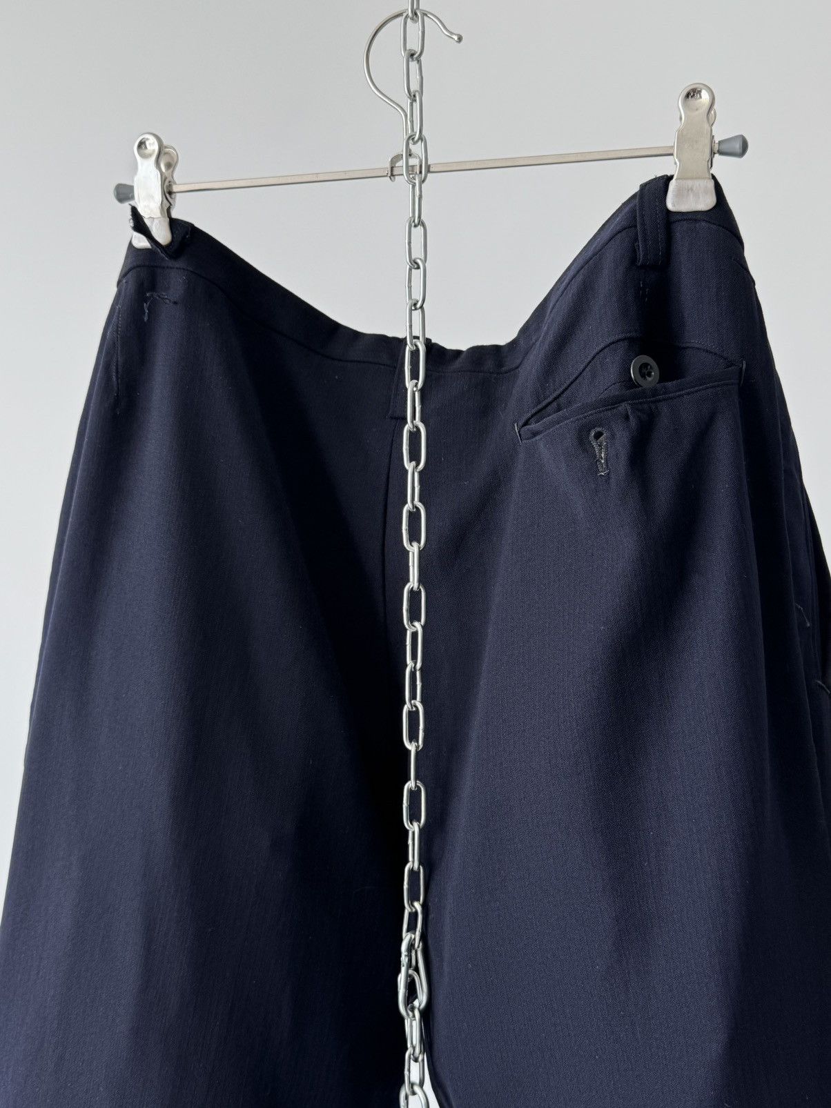 Japanese Brand ≈1950s Vintage French Faded Navy Suit Trousers Size US 32 / EU 48 - 7 Thumbnail