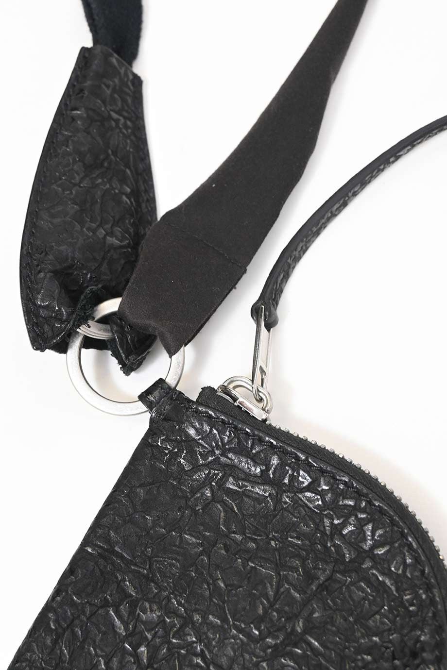 Rick Owens Rick Owens Black grained calf leather Neck wallet Size ONE SIZE - 6 Thumbnail