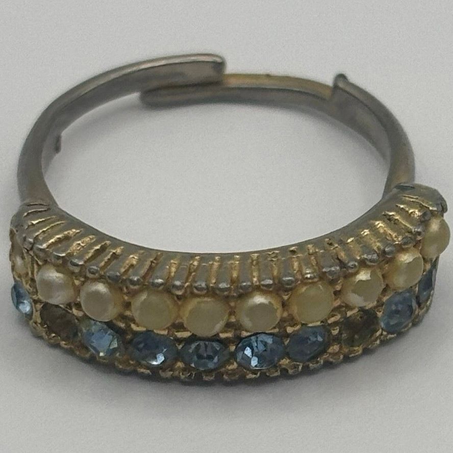 Other Gold & Blue Pearl Ring Size ONE SIZE - 4 Thumbnail