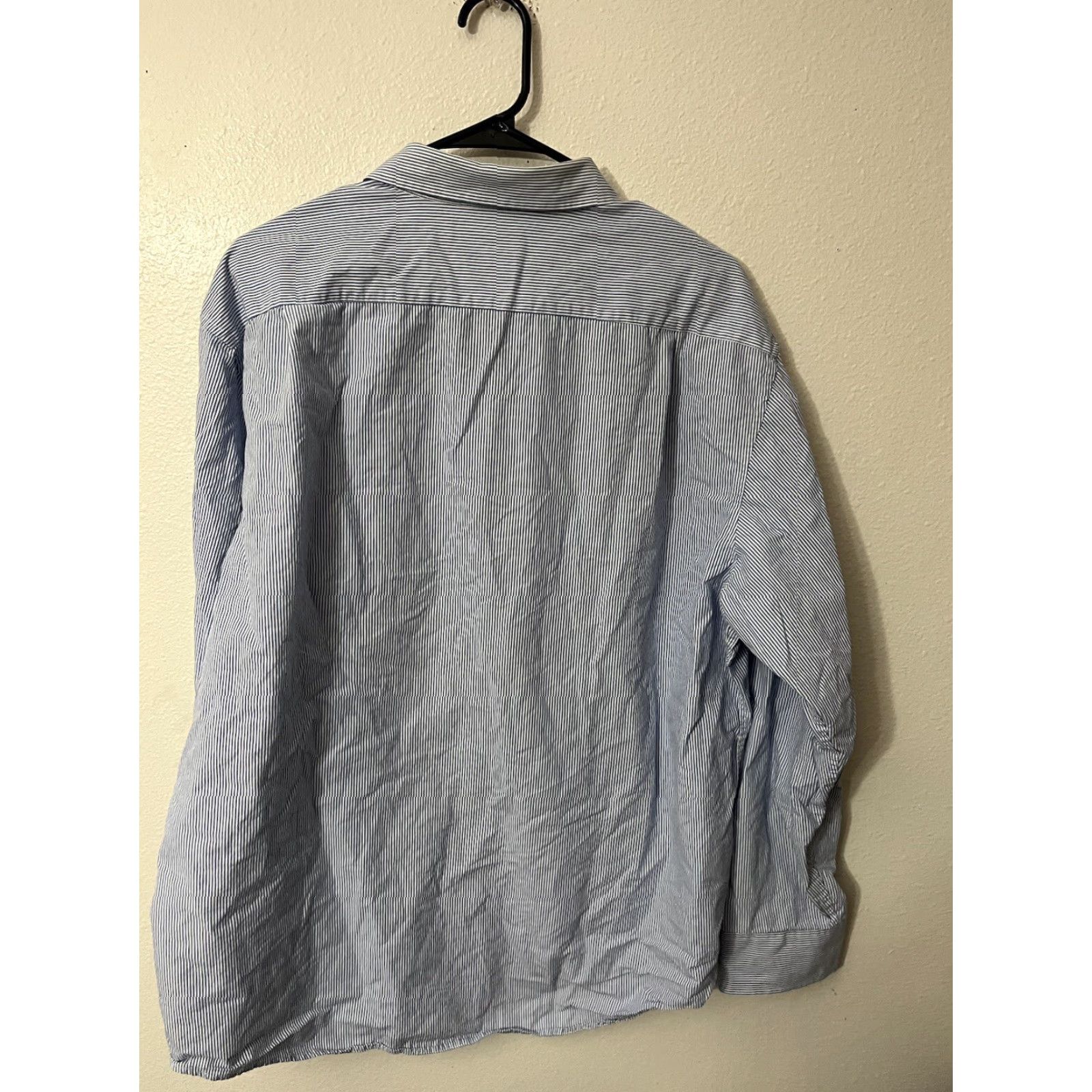 Izod IZOD Shirt Mens Long Sleeve Blue Striped Button Down XL Washed Size US XL / EU 56 / 4 - 3 Thumbnail