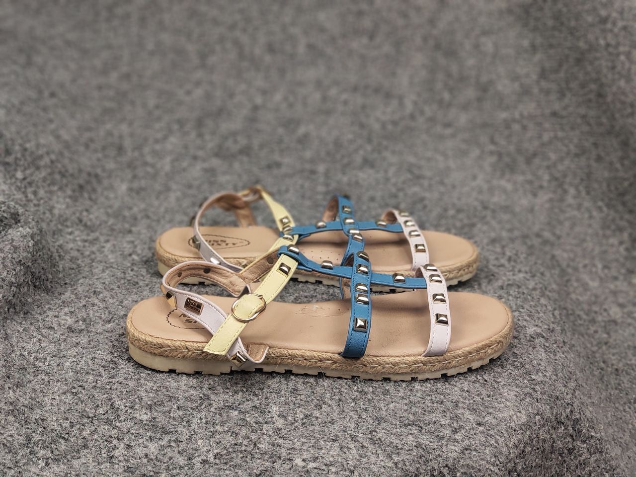 Miss Sixty Miss Sixty Gladiator Sandals Blue Beige Women's Shoes Y2K Size US 7 / IT 37 - 13 Thumbnail
