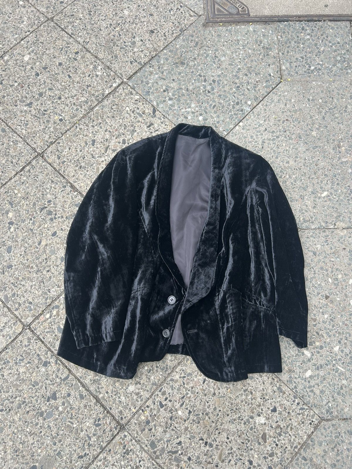 Yohji Yamamoto Rare Vintage Y’s Yohji Yamamoto Velvet Oversized Blazer Size 38S - 1 Thumbnail