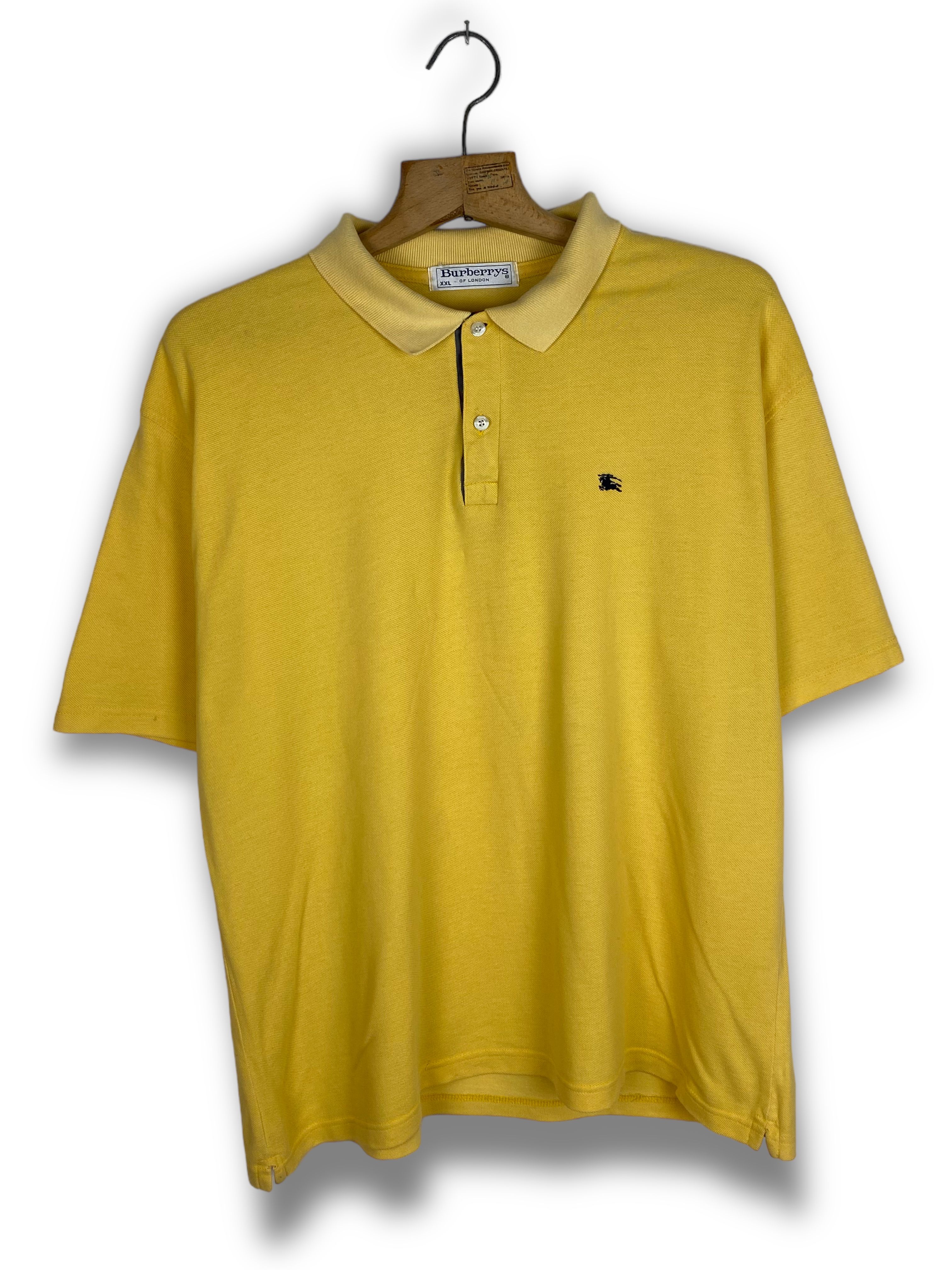Pre-owned Burberry X Vintage 80's Vintage Burberry's Lemon Yellow Polo M522