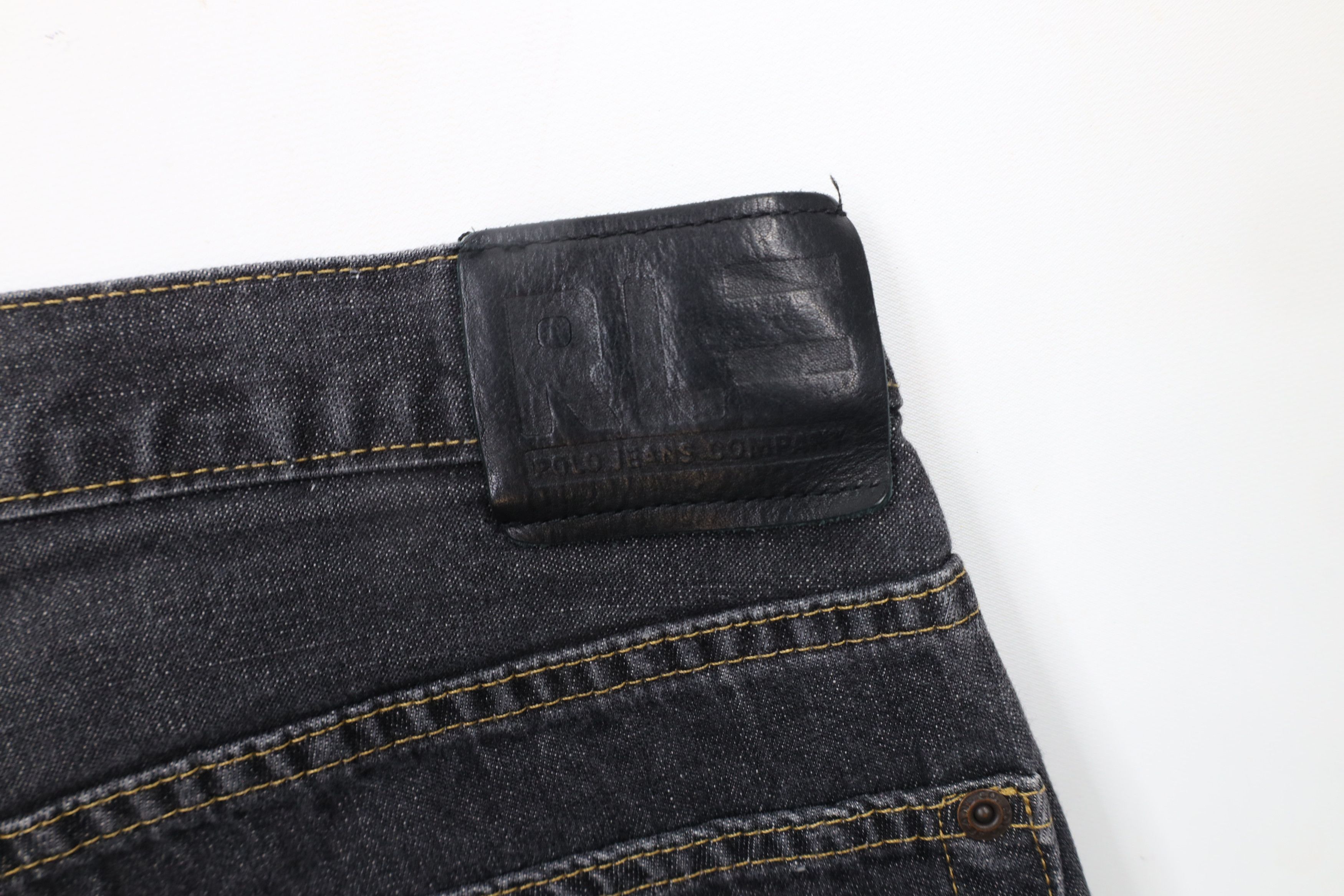Ralph Lauren × Vintage Vintage 90s Ralph Lauren Out Wide Leg Carpenter Jeans Black Size US 34 / EU 50 - 15 Thumbnail