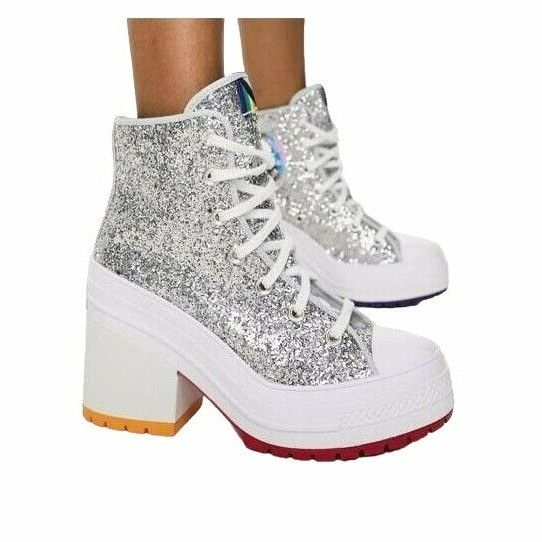 Converse Chuck 70 Luxe Size 5.5 Men Heel Shoes Boots Platform Gl in Silver