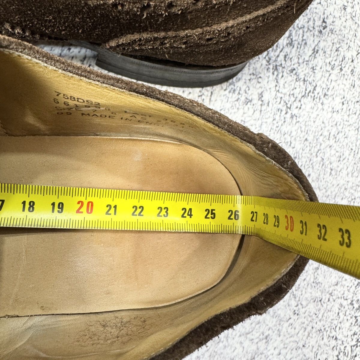 Designer × Handmade × Loake Loake Mens Brown Suede Oxfords Brogues US8 UK7 EU41 26cm Size US 8 / EU 41 - 16 Thumbnail