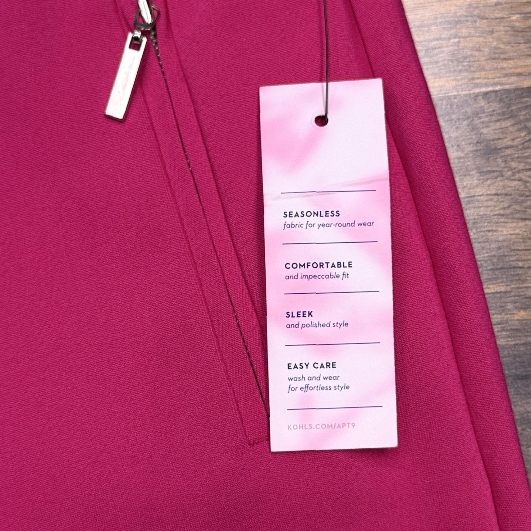 Apt. 9 Apt. 9 Pink Capri Pants Womens 8 Mid Rise Stretch Flat Front Straight Leg Workwear Casual Size 30" / US 8 / IT 44 - 6 Thumbnail