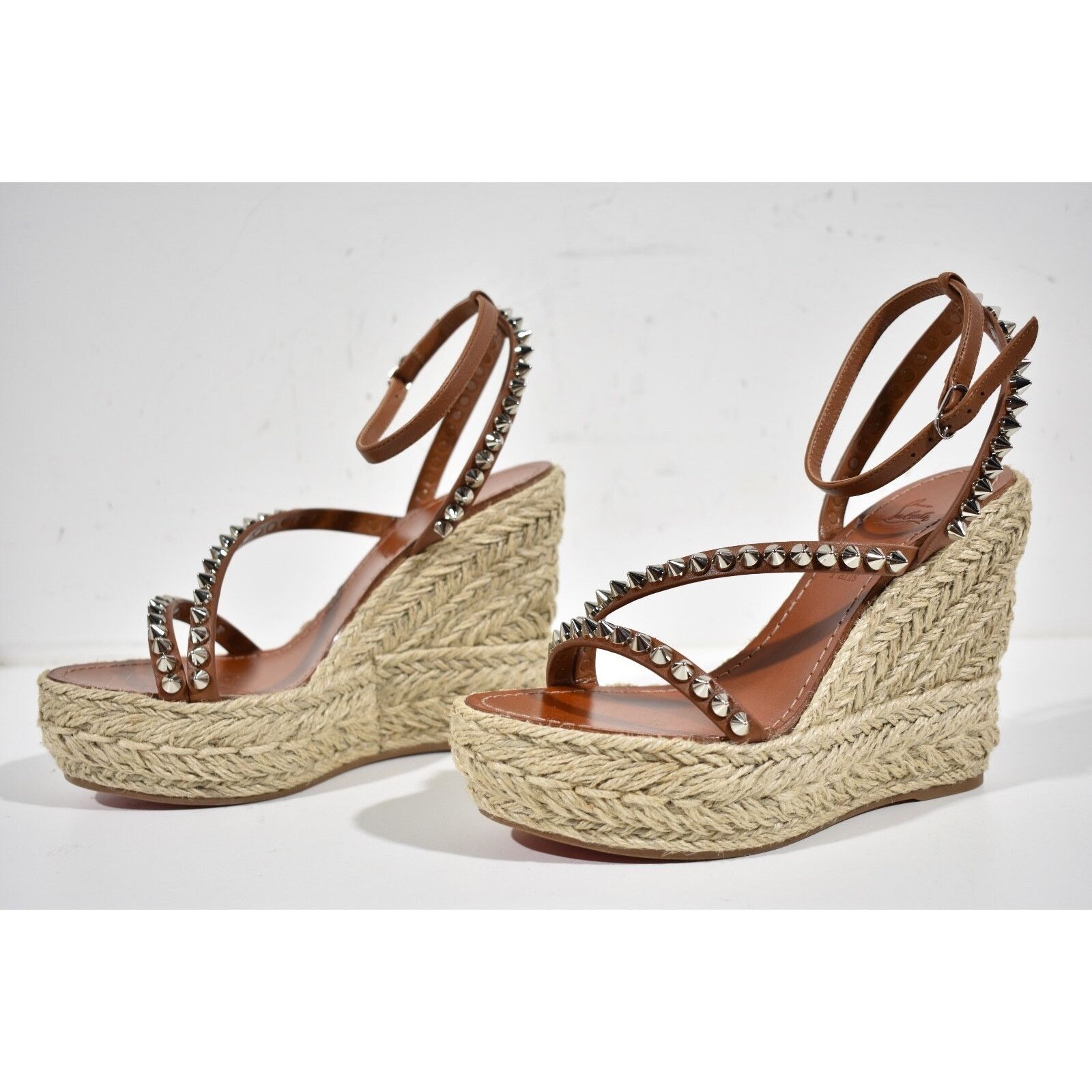 Christian Louboutin Mafaldina Zeppa 120 Brown Platform Wedge Sandal Heel Pump 40 Size US 10 / IT 40 - 10 Thumbnail