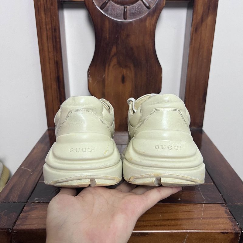 Gucci Gucci Rhyton Leather Dad Sneakers in Ivory - Size US 8.5 / EU 41-42 - 3 Thumbnail