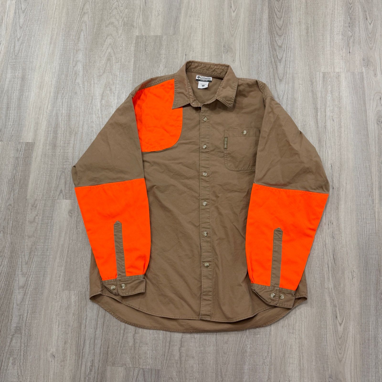 Columbia Columbia Shooting Shirt Men's Extra Large Tan Blaze Orange Size US XL / EU 56 / 4 - 1 Thumbnail
