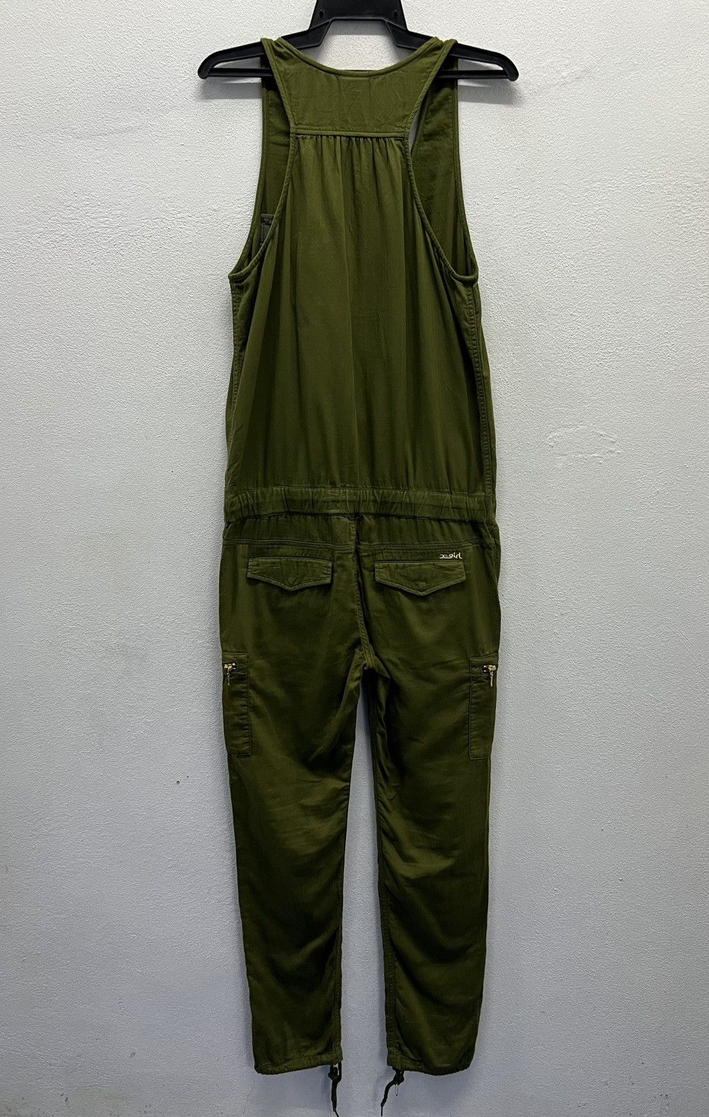 Japanese Brand × Vintage Vintage Y2K X-girl Olive Green Utility Jumpsuit - Size 2 Size US 34 / EU 50 - 2 Thumbnail