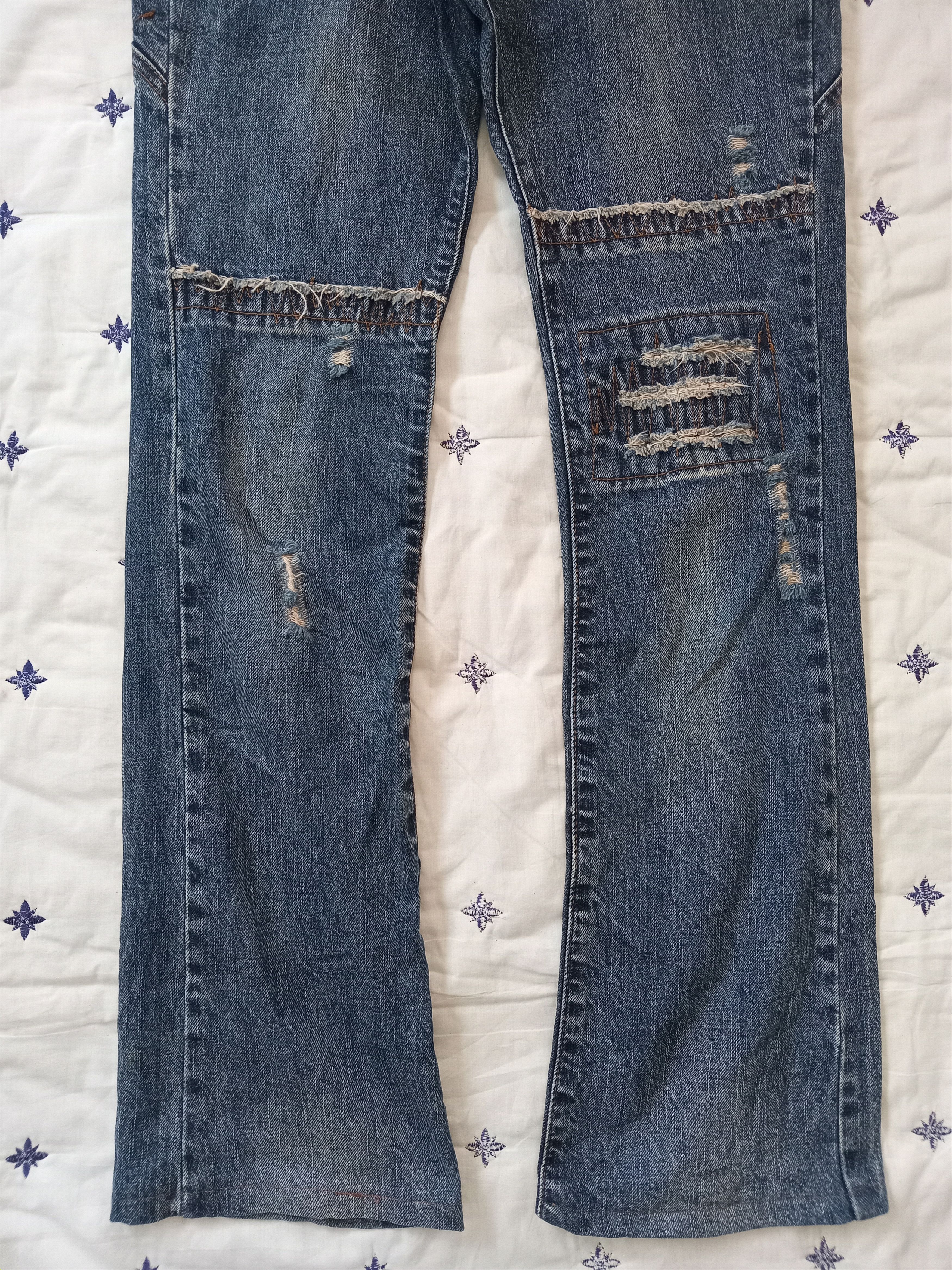 Japanese Brand DEAR HEART💥 Vintage Japan Distressed Flare Jeans Size US 31 - 13 Thumbnail