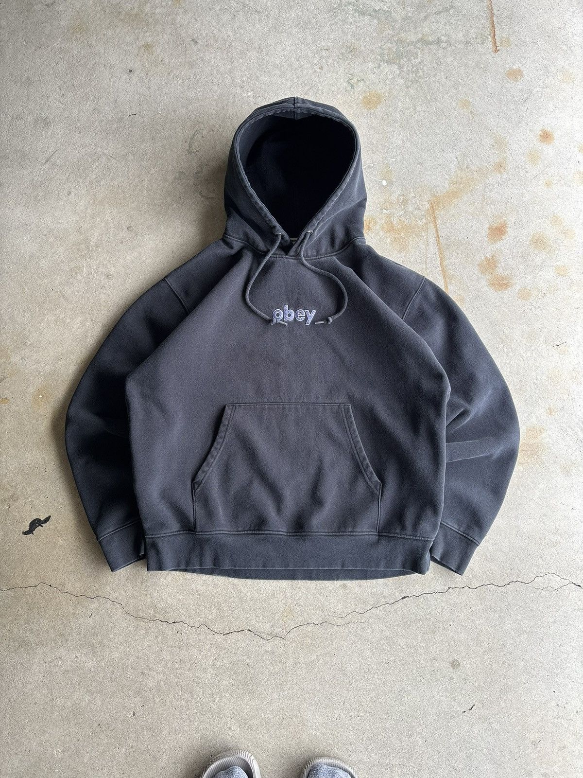 Obey Vintage Black Heavyweight Simple Obey Embroidery Logo Hoodie Size US L / EU 52-54 / 3 - 1 Thumbnail