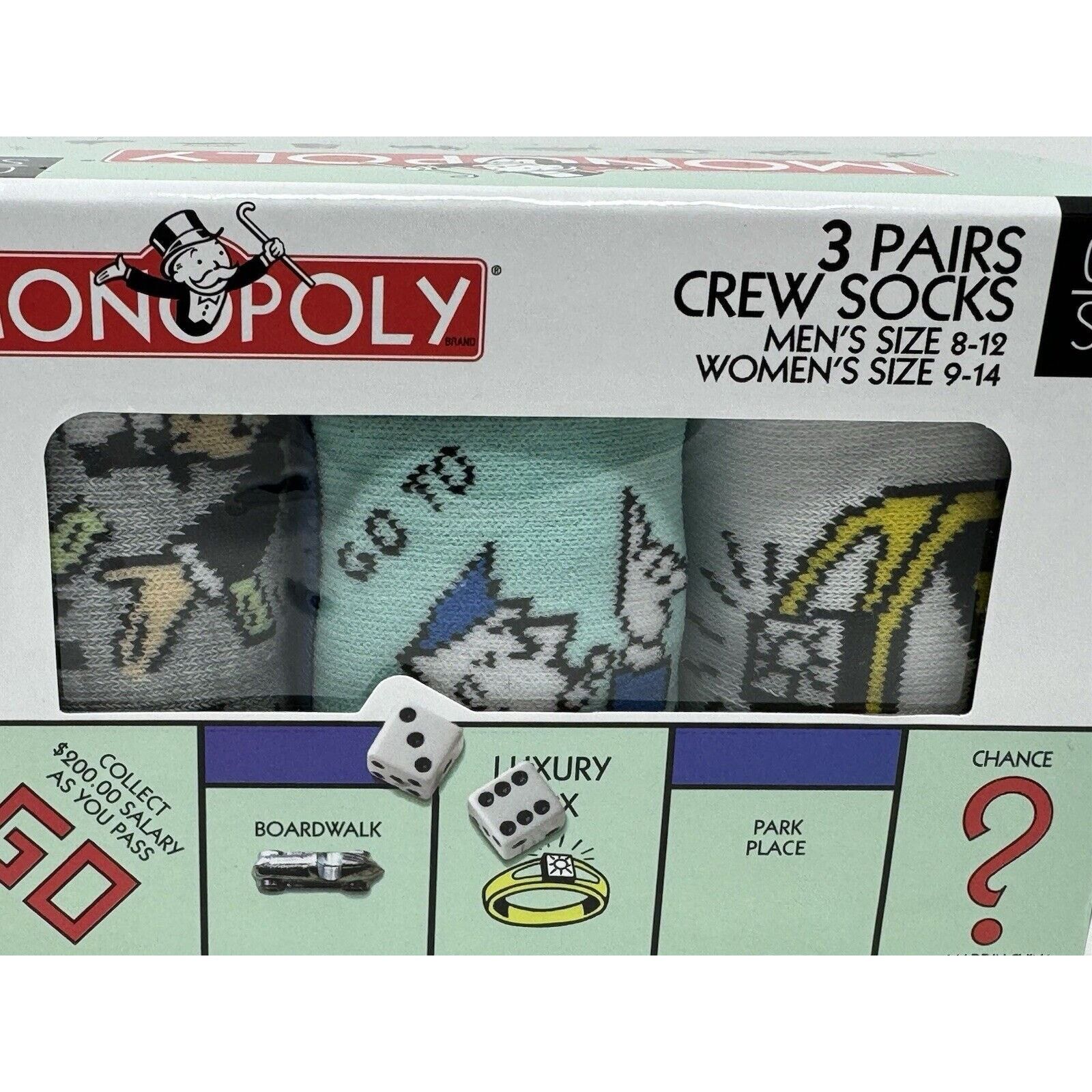 The Unbranded Brand Odd Sox Funny Crew Socks Monopoly Board Game Large Men 8-12 Size ONE SIZE - 3 Thumbnail