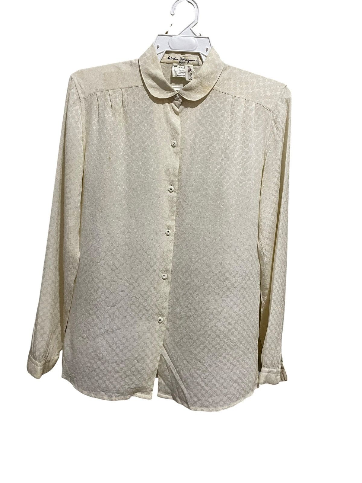 Salvatore Ferragamo VTG Salvatore Ferragamo Firenze 100% Silk Shirts Size M / US 6-8 / IT 42-44 - 4 Thumbnail