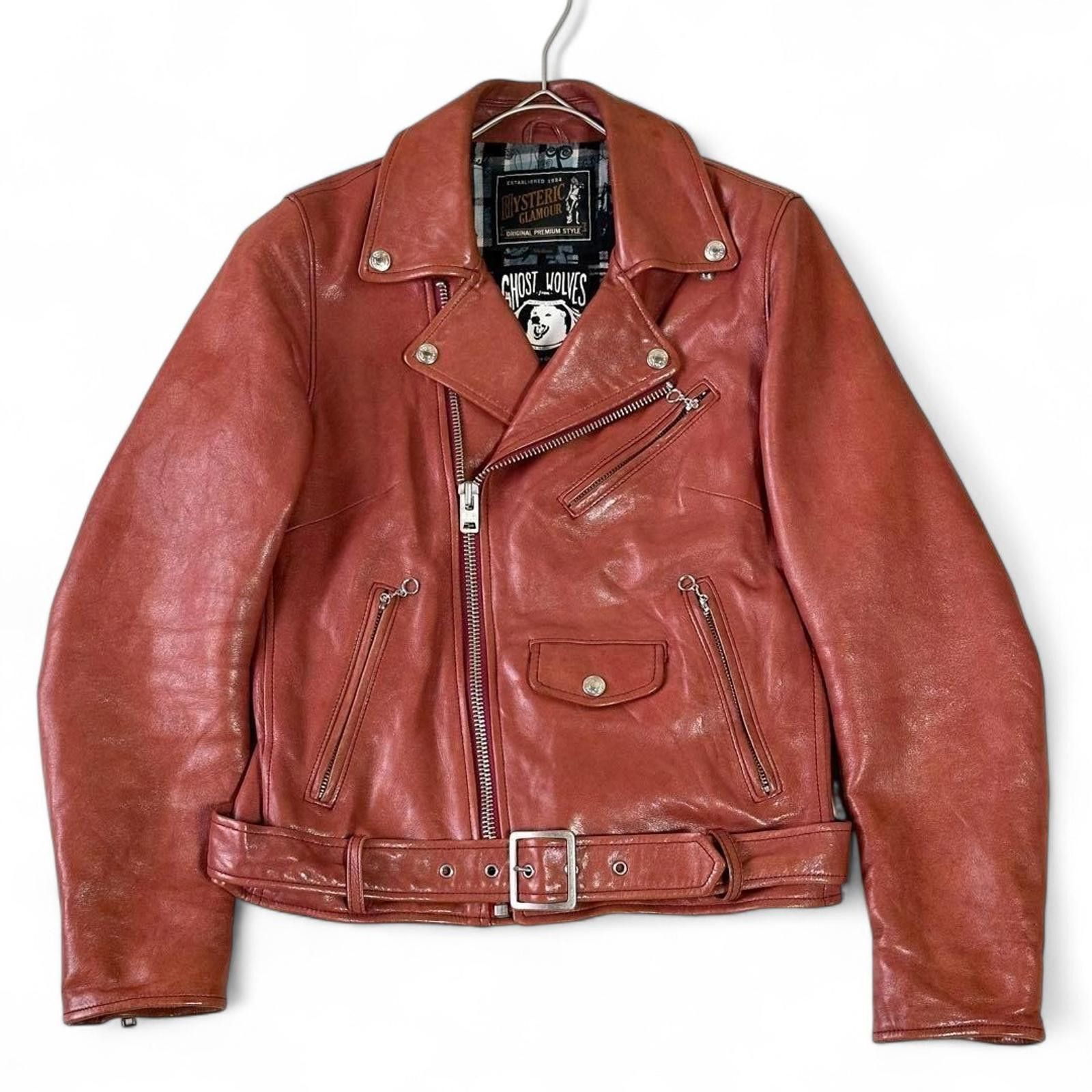 Hysteric Glamour Hysteric Glamour - Men's Brown Leather Biker Jacket Size US M / EU 48-50 / 2 - 2 Thumbnail