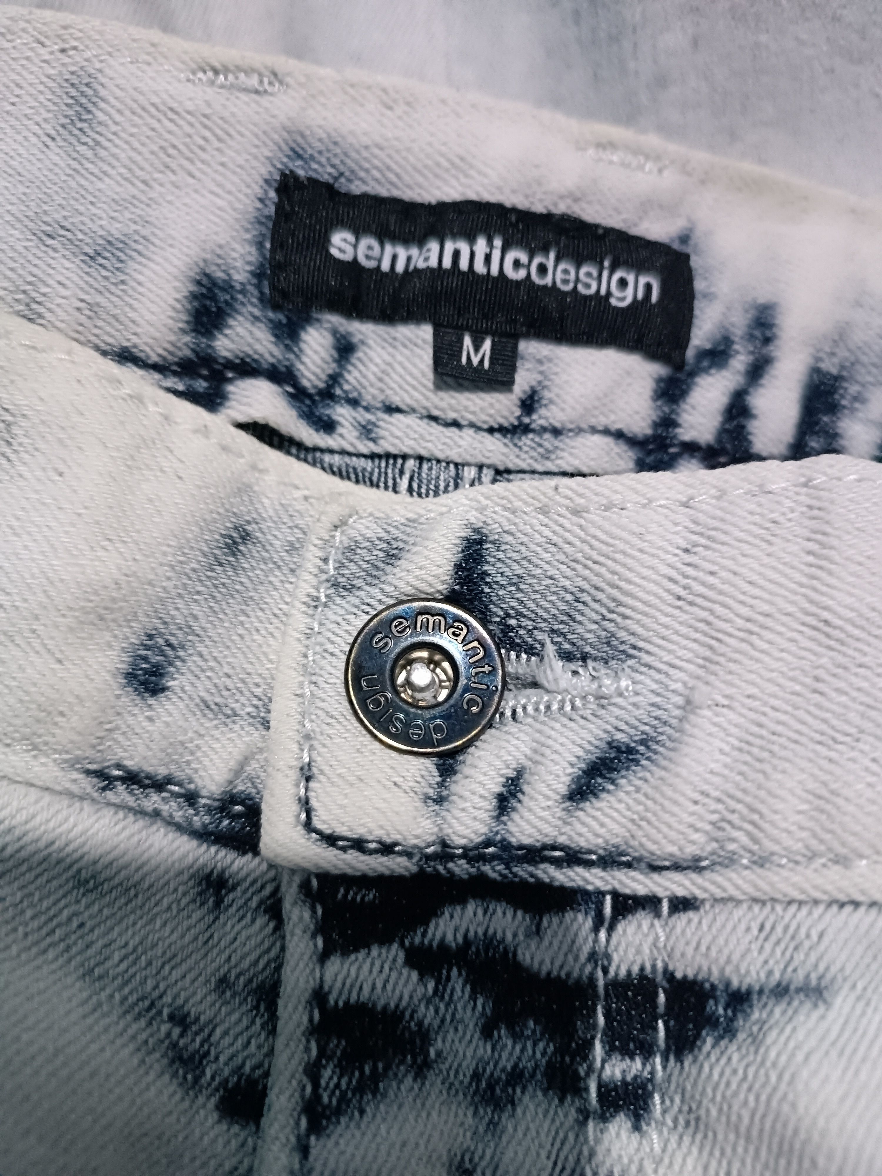 semanticdesign Sematic Design Slim Fit Stretch Acid Wash Denim Banana Pant Size US 31 - 8 Thumbnail
