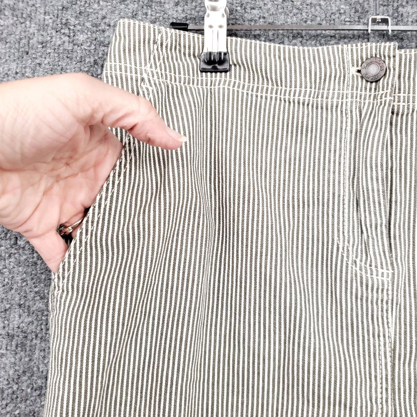 Talbots Talbots Skirt Womens Green Striped Size 6 Flat Front Zip Closure Straight & Pencil Size 28" / US 6 / IT 42 - 4 Thumbnail