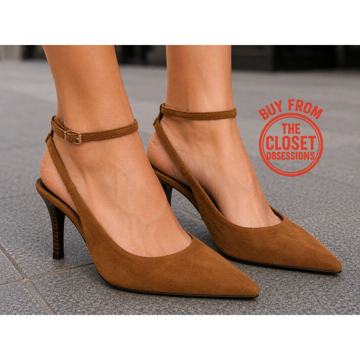 Zara ZARA Brown Leather Slingback Heels NWT Size US 10 / IT 40 - 1 Thumbnail