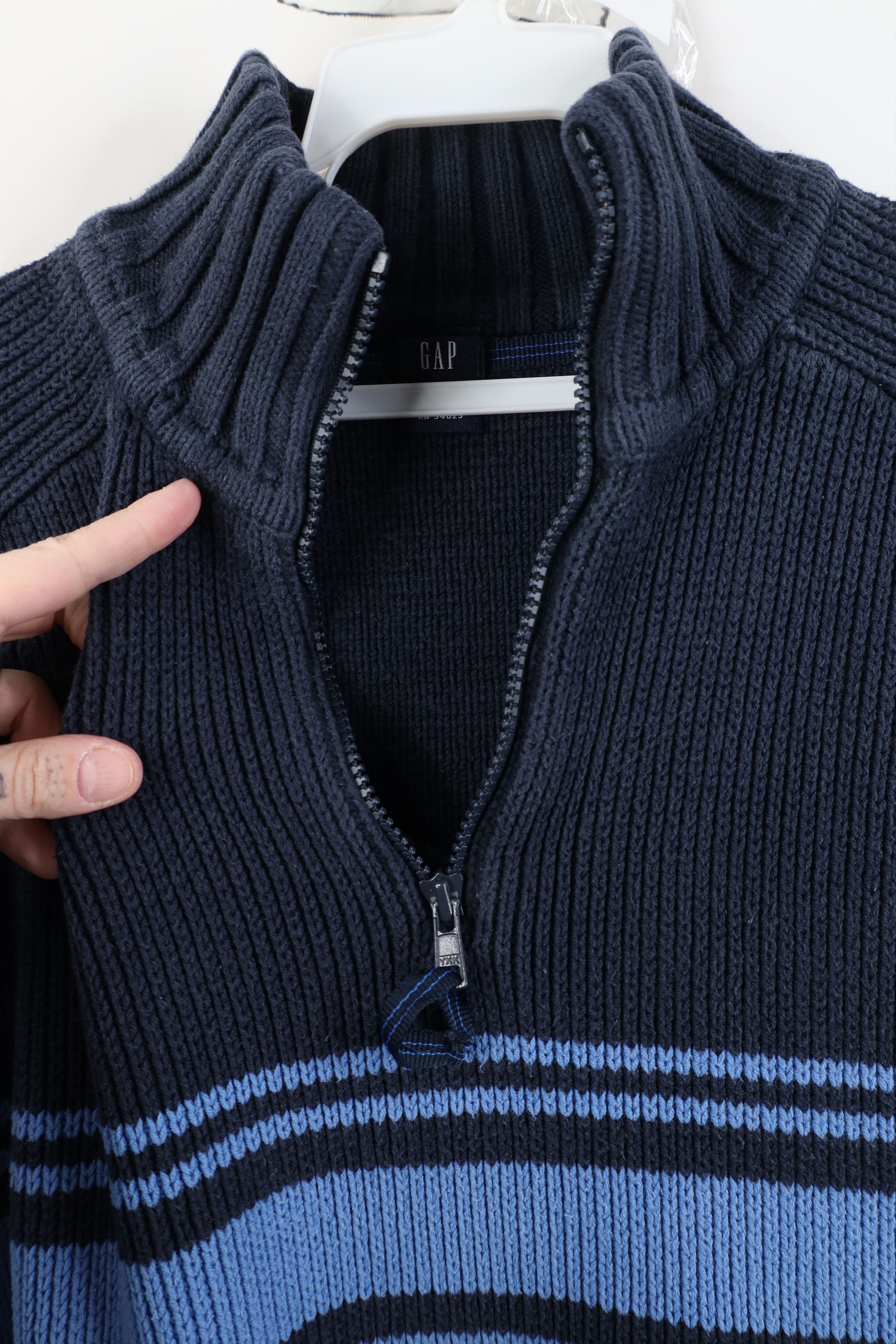 Gap Vintage Y2K Gap Heavy Cotton Ribbed Knit Half Zip Sweater Size US M / EU 48-50 / 2 - 4 Thumbnail