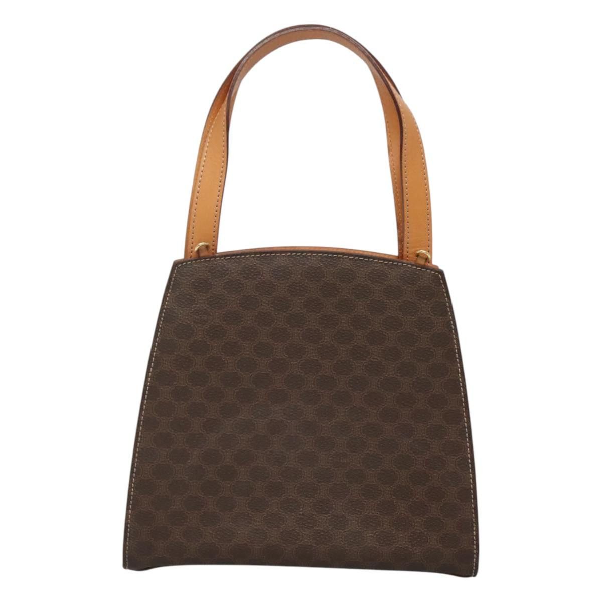 Celine CELINE Macadam Canvas Hand Bag Pvc Leather Brown Gold Size ONE SIZE - 3 Thumbnail