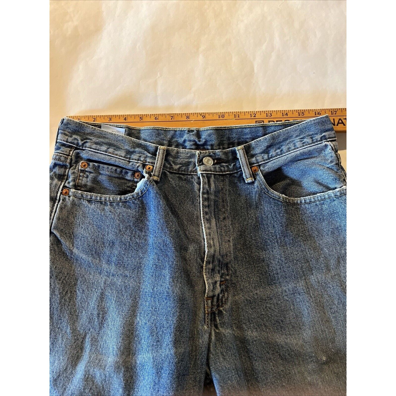 Levi's Levi’s 550 Mens 33x27 Relaxed Straight Leg Denim Jeans Blue Size US 33 - 3 Thumbnail