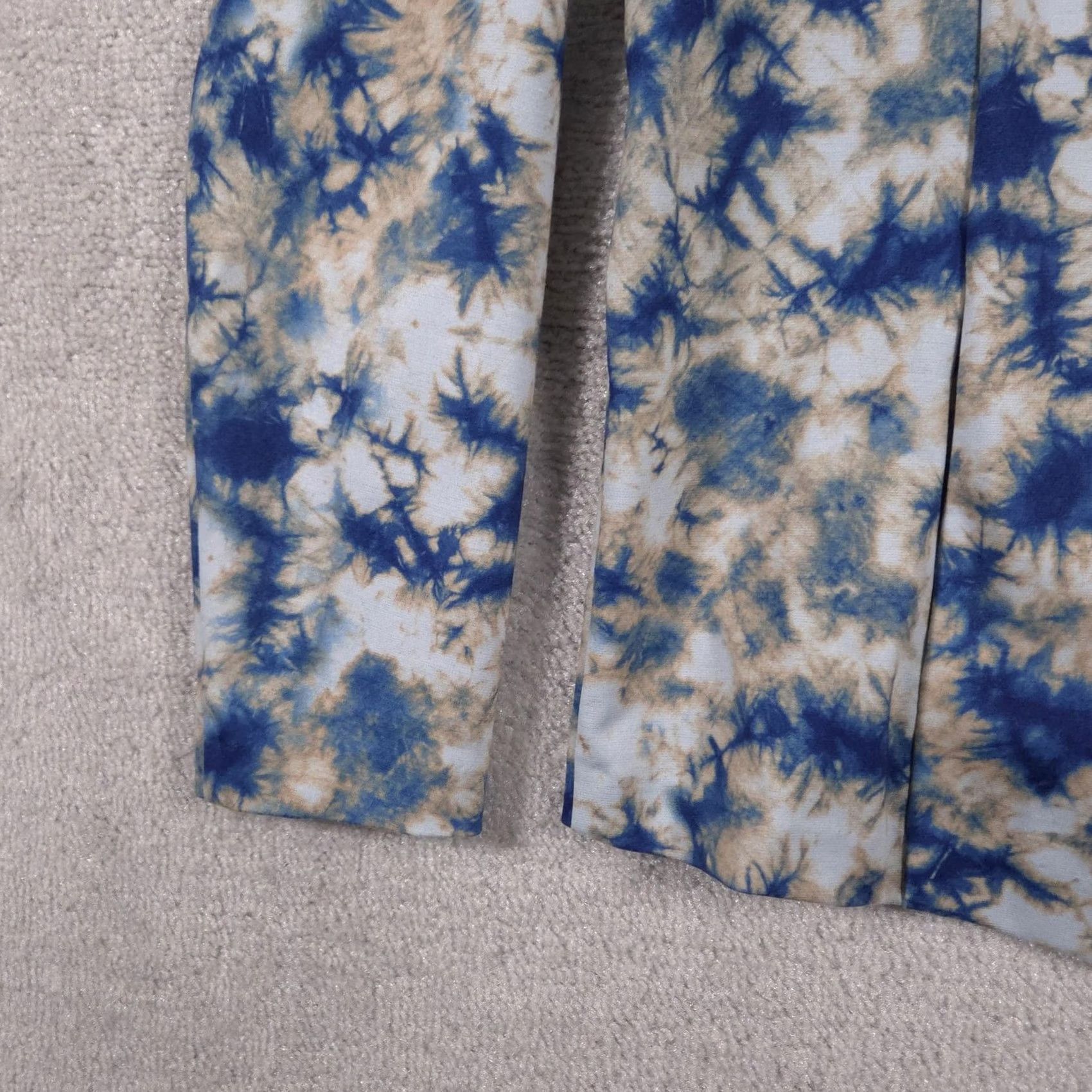Vintage LOGO by Lori Goldstein Blazer Womens M Blue Beige Tie-Dye Stretch Knit Size M / US 6-8 / IT 42-44 - 5 Thumbnail