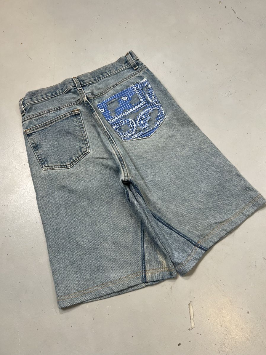 Levi's 1OF1 uncycled faded glory bandana patch stitch jort Size US 30 / EU 46 - 4 Thumbnail