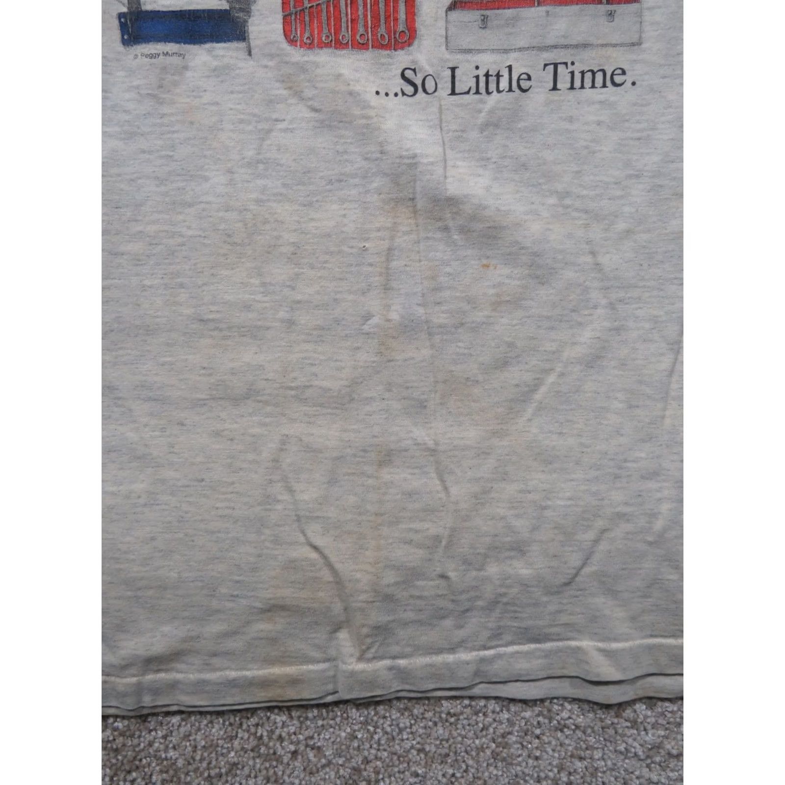 Vintage Oneita T-Shirt So many Tools So little time Funny USA XL Gray Cotton Crew Neck Short Sleeve Personalize Mens Women Vintage No Size US XL / EU 56 / 4 - 4 Thumbnail