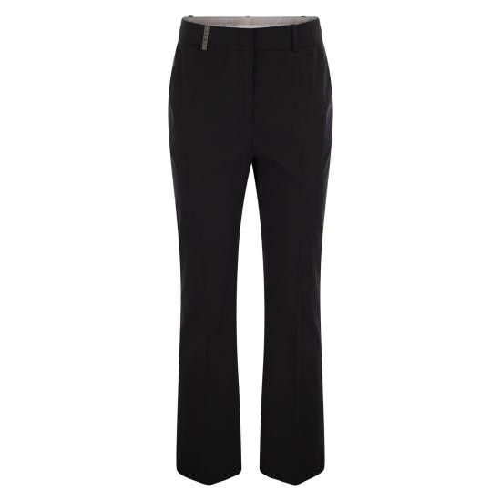 Peserico PESERICO Women Straight Pants P04735 BLACK Size 32" / US 10 / IT 46 - 1 Thumbnail