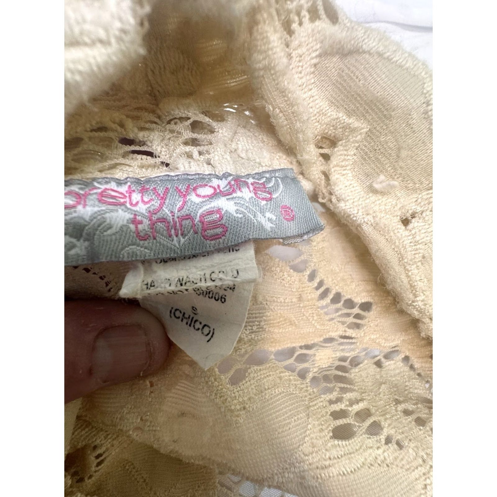 PrettyLittleThing Pretty young Thing White Kimono Duster Size 4 Boho Hippie Flora Lacs Size S / US 4 / IT 40 - 6 Thumbnail