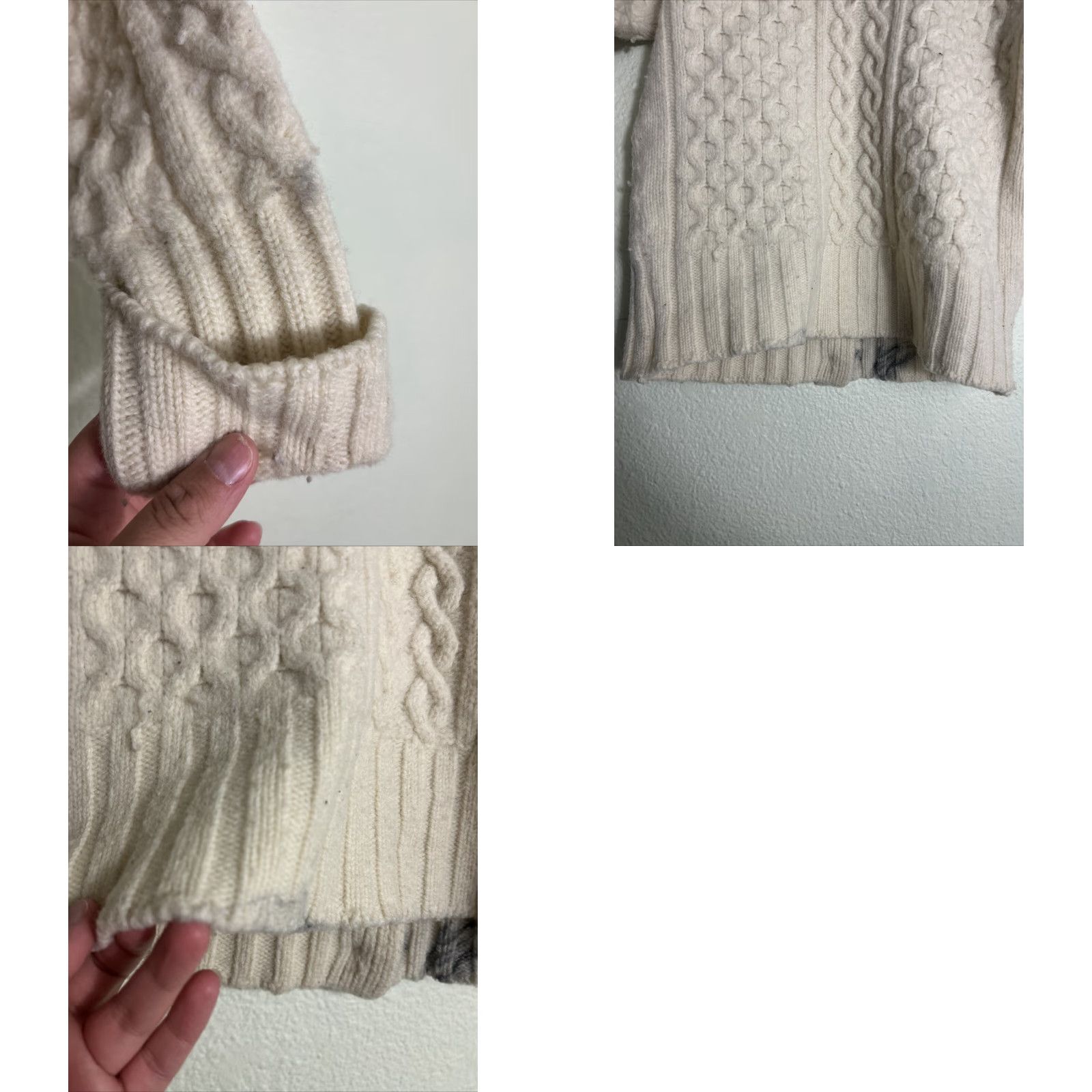 Vintage VINTAGE Aran Crafts Ireland Cardigan Womens Medium Wool Ivory Button Knit Size M / US 6-8 / IT 42-44 - 10 Thumbnail